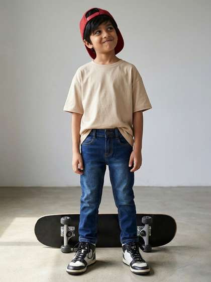 TALES & STORIES Boys
                    Blue Slim Fit Mid-Rise Clean Look Denim Jeans