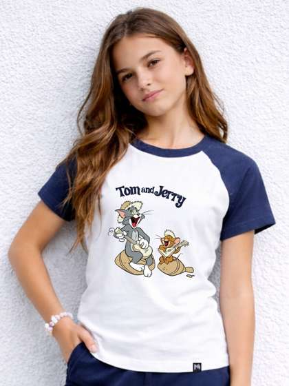 YK X Minute Mirth Girls
                    Round Neck Printed Cotton Top With Pyjamas