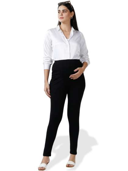 ADORE A BOO Women
                      Solid Cotton Ankle Length Maternity Legging
