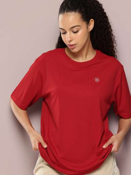 DILLINGER Women Solid
                      Round Neck Oversized T-shirt