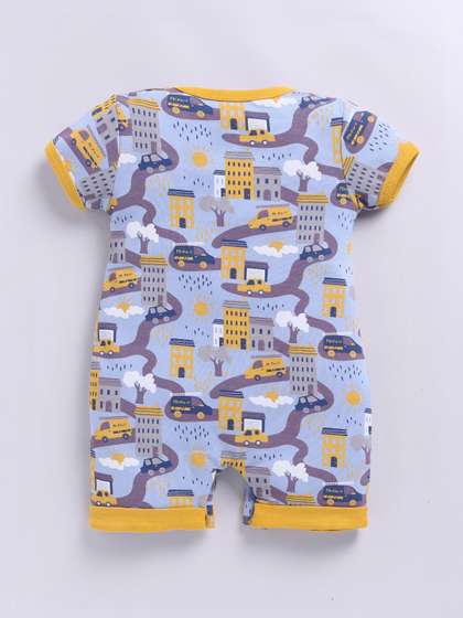BABY GO Infant Girls
                    Printed Cotton Rompers