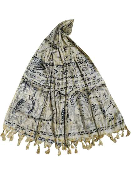 ivikta Printed
                        Cotton Silk Kalamkari Dupatta