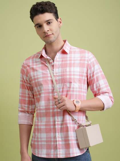 Highlander Men
                          Checked Slim Fit Shirt