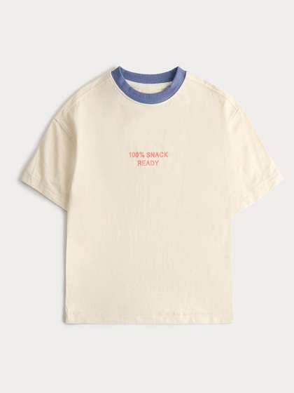 Marks & Spencer Pure
                    Cotton Snack Ready Slogan T-Shirt
