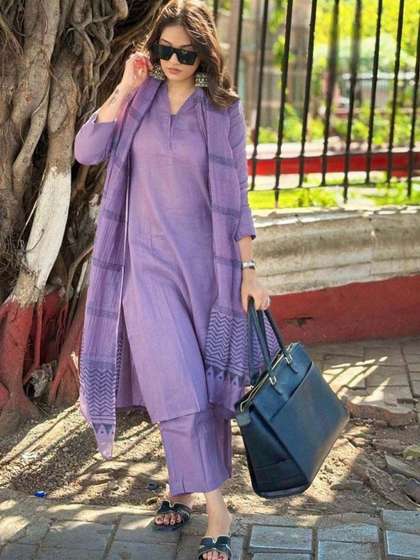 IRVAAH Women
                          Ethnic Motifs Embroidered Regular Thread Work
                          Kurta with Trousers & With Dupatta