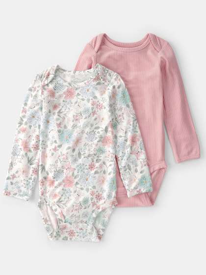 Carter's Infants Girls
                    Pack Of 2 Assorted Envelope Neck Long Sleeves
                    Bodysuit
