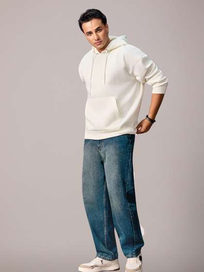 Urbano Fashion Men's
                        Dark Blue Loose Baggy Fit Washed Jeans
                        Non-Stretchable