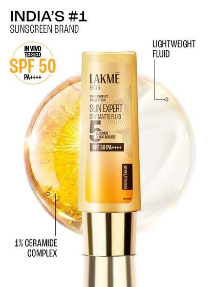 Lakme Women 9 To 5
                        Sun Expert Dry Matte Fluid SPF 50++++ Sunscreen
                        - 50ml