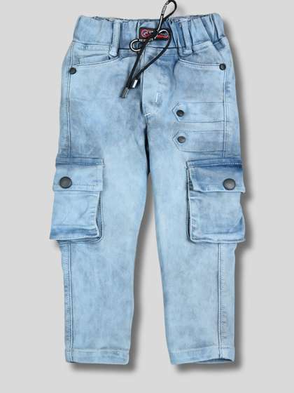 WORTON FASHION Boys
                    Regular Fit Mid-Rise Stretchable Cargo Style Denim
                    Jeans