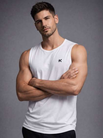 HRX by Hrithik
                        Roshan Men Solid Sleeveless Gym Innerwear Vests