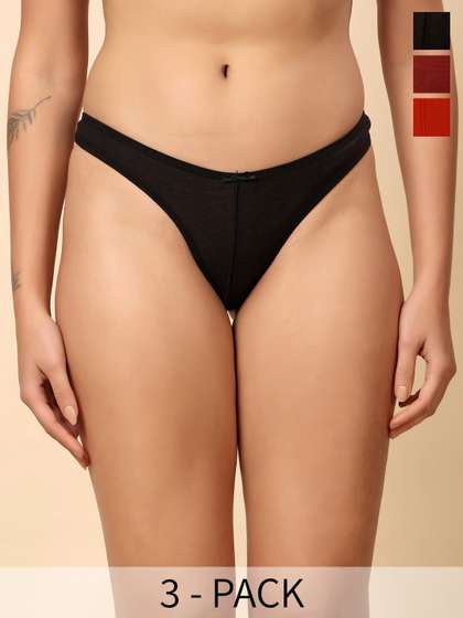 HRX by Hrithik
                        Roshan Pack Of 3 High-Rise Anti Microbial
                        Thongs