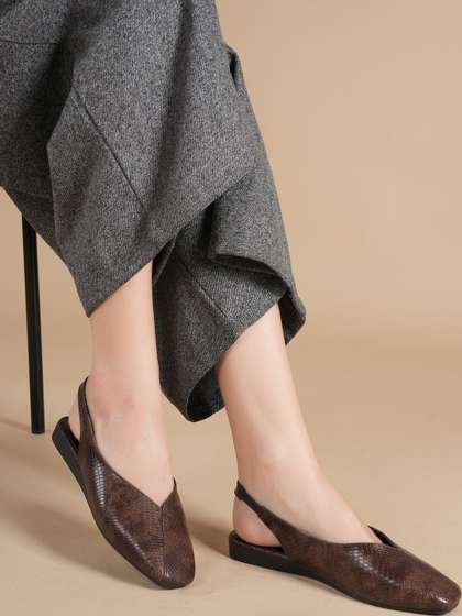 DROP BOLD Women
                        Textured Mules with Buckles Flats