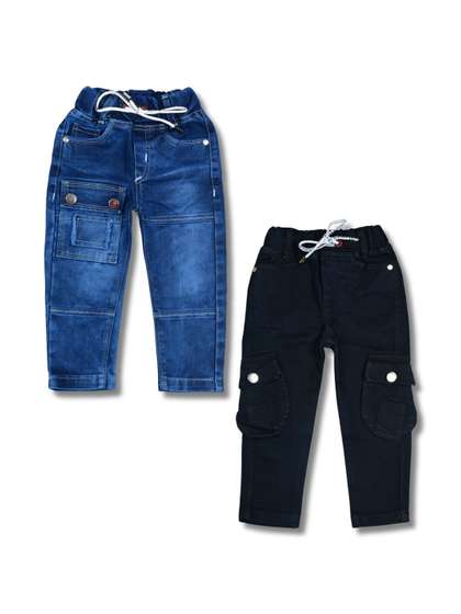 WORTON FASHION Boys Pack
                    Of 2 Regular Fit Mid-Rise Stretchable Cargo Style
                    Denim Jeans