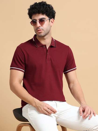 Mast & Harbour
                          Men Polo Collar Pure Cotton T-shirt