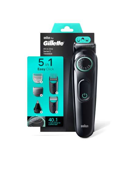 Gillette Series 3 AIO
                    Trimmer with 5 Attachments + 40 Length Settings -
                    Black