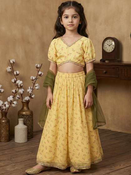 Miss & Chief Girls
                      Embroidered Ready to Wear Lehenga Blouse With
                      Dupatta
