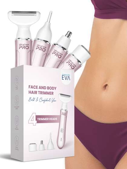 UltraCare PRO 4-In-1
                    Trimmer for Upper Lips + Facial Hair and Bikini
                    Line