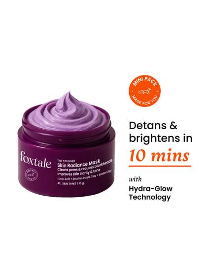 Foxtale De-Tan Skin
                        Radiance Mask-With Lactic Acid-Brazilian Purple
                        Clay & Kaolin Clay 12g