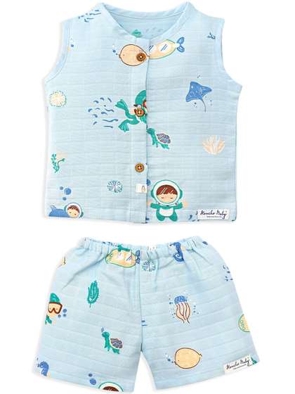 Honcho Baby Unisex
                        Kids Printed Top with Shorts