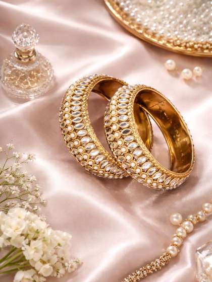 Set Of 2 Gold-Plated Bangles