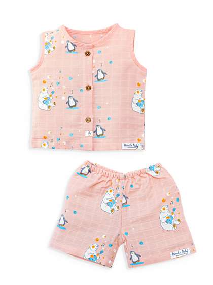 Honcho Baby Unisex Kids
                    Printed Top with Shorts