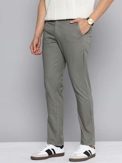 Indian Terrain Men
                        Textured Brooklyn Slim Fit Chinos Trousers