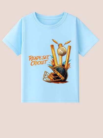 BLUSHES Unisex Kids
                      Blue Cotton Tshirts