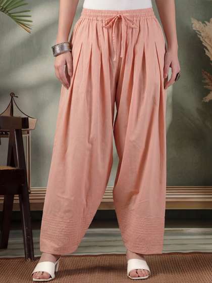 Clora Creation Women
                        Thread Work Loose Fit Cotton Farshi Salwar