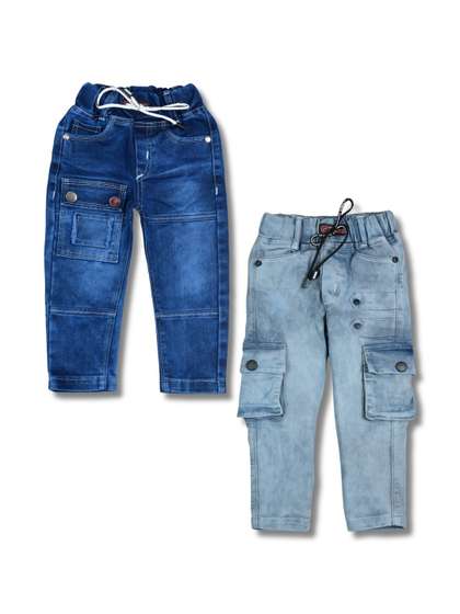 WORTON FASHION Boys Pack
                    Of 2 Regular Fit Mid-Rise Stretchable Cargo Style
                    Denim Jeans