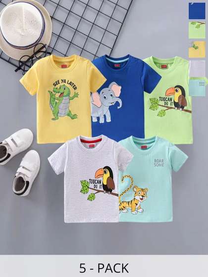 Shakubhar Unisex Kids
                    Blue Cotton Tshirts