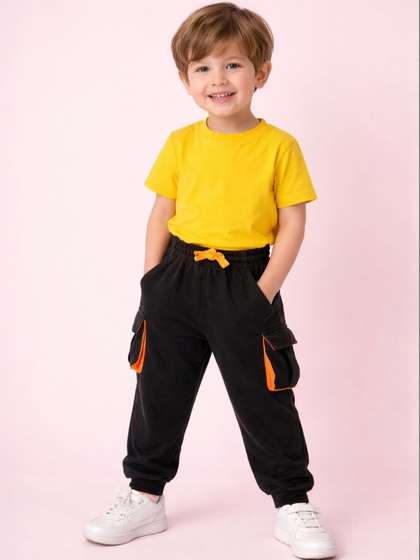 YK Boys Pack of 3
                    Regular Fit Joggers Cotton Track Pants