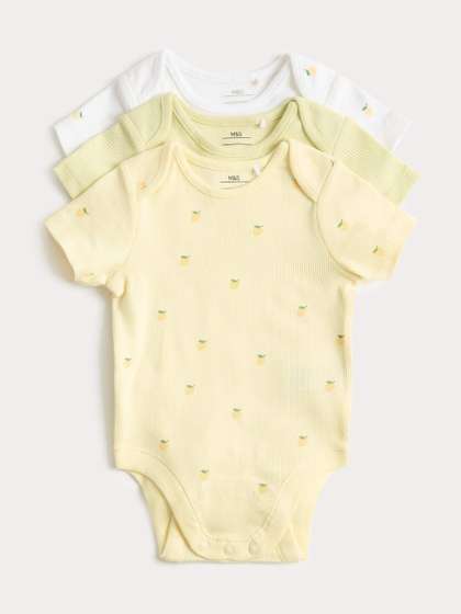 Marks & Spencer
                      Pack of 3 Printed Cotton Round Neck Bodysuit