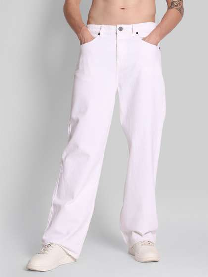 Bene Kleed Men White
                      Wide Leg High Rise Jeans
