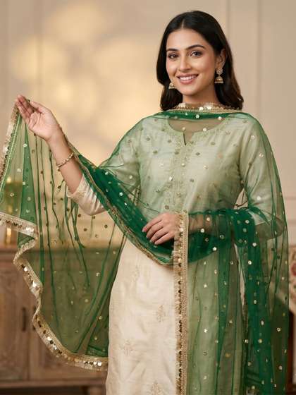 Navti Creations
                        Embroidered Dupatta with Sequinned