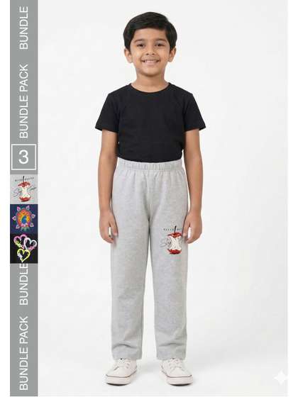 YK Boys Pack of 3
                    Regular Fit Track Pants