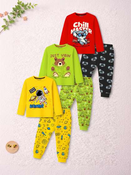 YK X Trampoline Boys
                    Printed T-shirt with Pyjamas