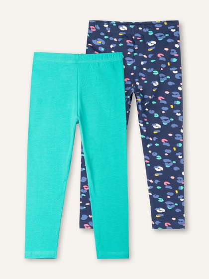 ariel Girls Pack of 2
                    Cotton Printed Ankle Length Leggings