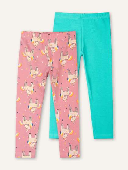 ariel Girls Pack of 2
                    Cotton Printed Ankle Length Leggings