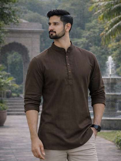LADSLOOM Men Solid
                        Long Sleeve Mandarin Kurta