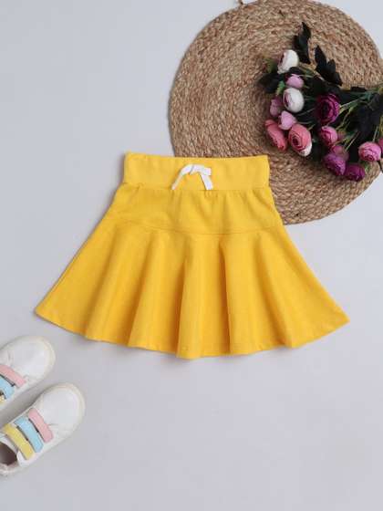 Baby Nation Girls Pure
                    Cotton Above Knee Flared Skirt