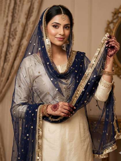 Navti Creations
                        Embroidered Dupatta with Sequinned
