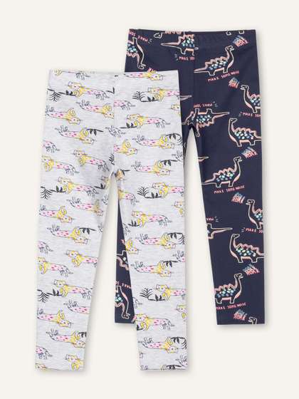 ariel Girls Pack of 2
                    Cotton Printed Ankle Length Leggings