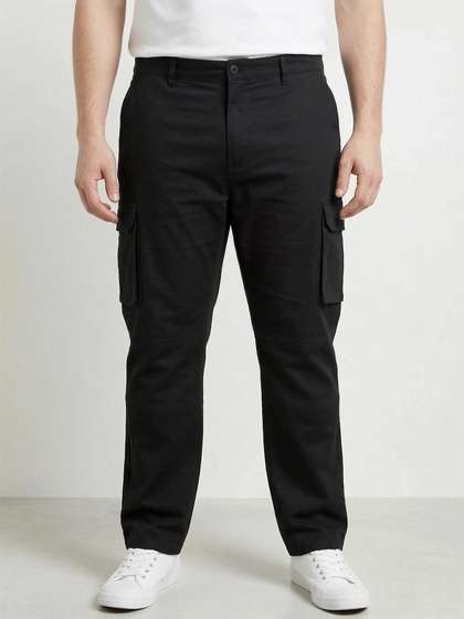 Sztori Men Straight
                        Leg Plus Size Cargos Trousers