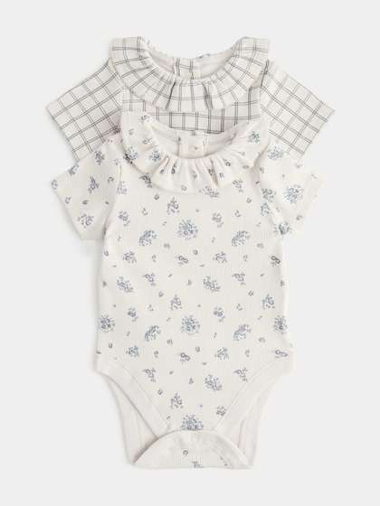 Marks & Spencer Pack
                    of 2 Printed Cotton Round Neck Bodysuit
