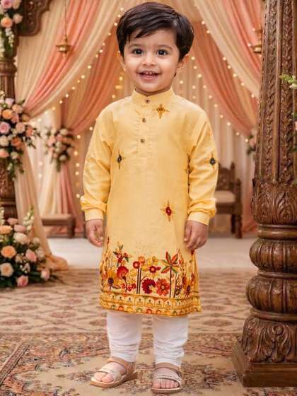BAESD Boys Ethnic Motifs
                    Embroidered Regular Kurta with Pyjamas