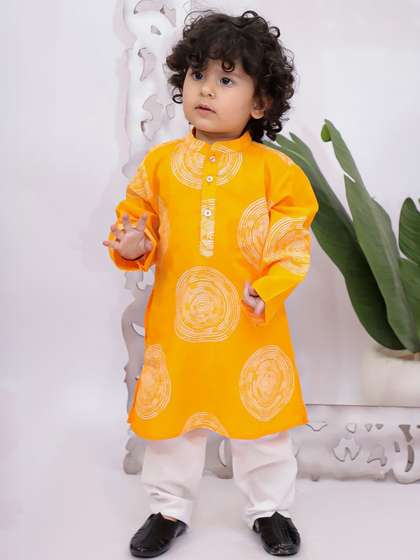 KID1 Boys Ethnic Motifs
                    Printed Regular Pure Cotton Kurta with Pyjamas