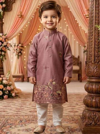BAESD Boys Ethnic Motifs
                    Embroidered Regular Kurta with Pyjamas