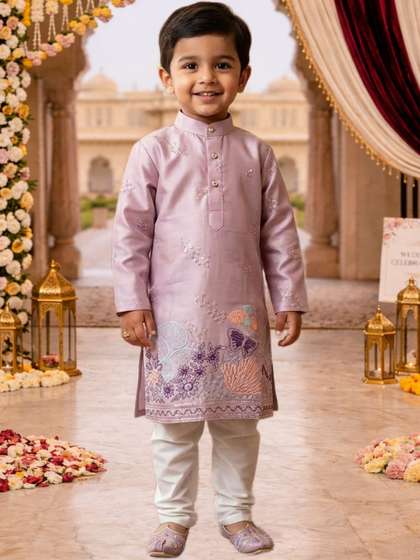 BAESD Boys Ethnic Motifs
                    Embroidered Regular Kurta with Pyjamas