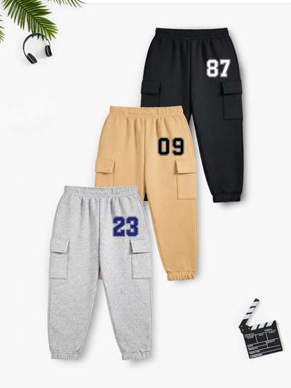 YK X Trampoline Pack of
                    3 Regular Fit Graphic Print Cargos
