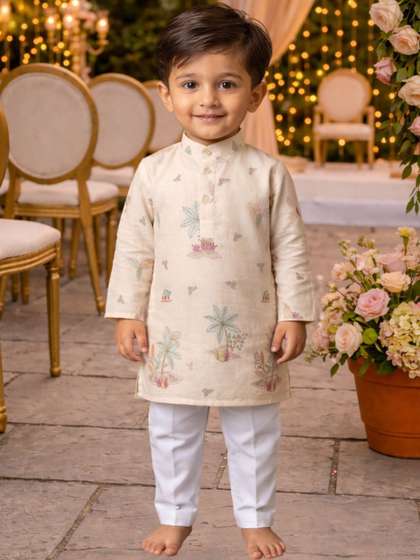 BAESD Boys Ethnic Motifs
                    Embroidered Regular Kurta with Pyjamas